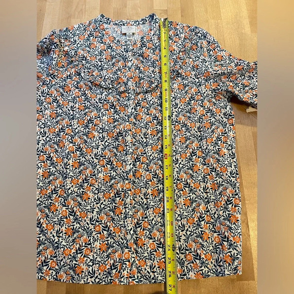 NWOT St. John’s Bay Floral Button Down Long Sleeve Ruffle Front Size Medium Top - Picture 8 of 11